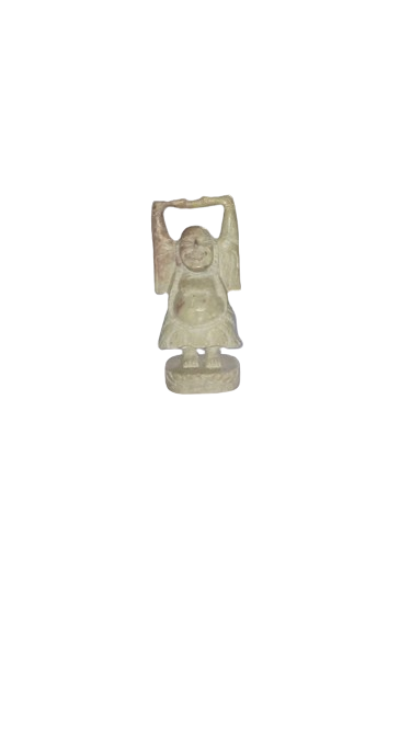 Varanasi Laughing Buddha Jali Sculpture in Soft Stone by Rural Artisans