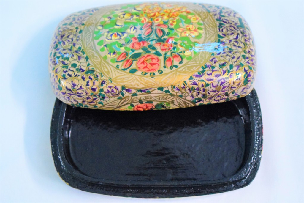 Kashmir paper mache Floral designer jewellery Box