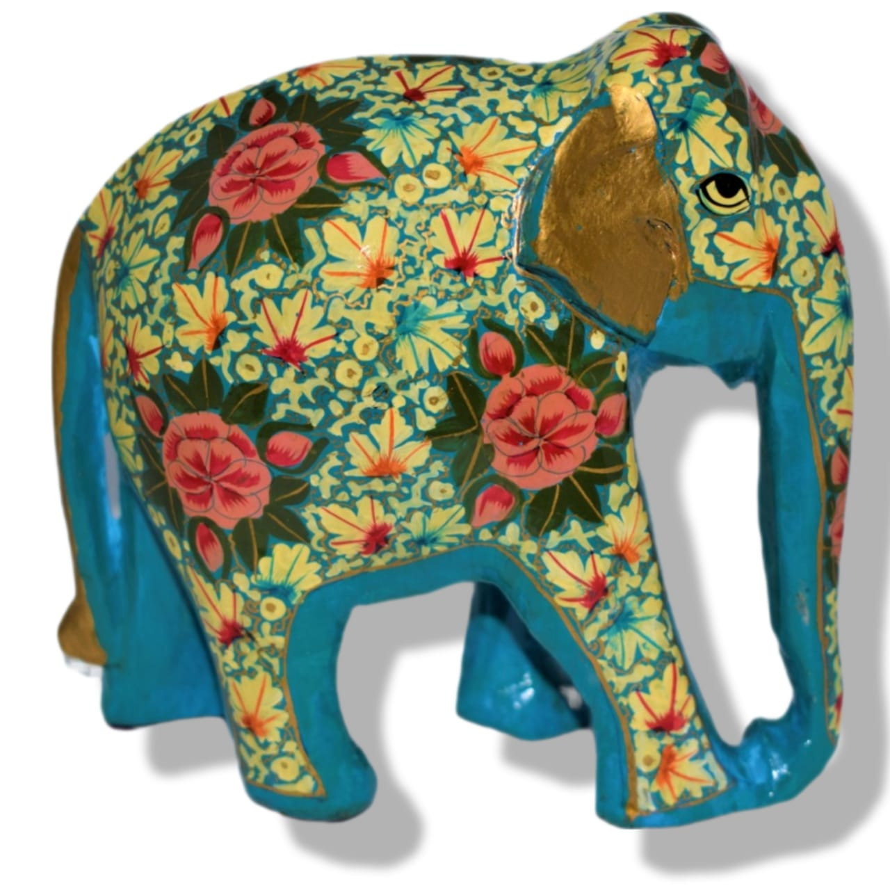 Paper Mache handcrafted Elephant Showpiece BLUE 6' Inches