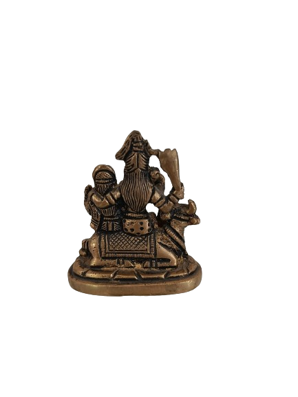 Auspicious Blessings: Pure Brass Shiv Parivaar Idol by Rural Artisans