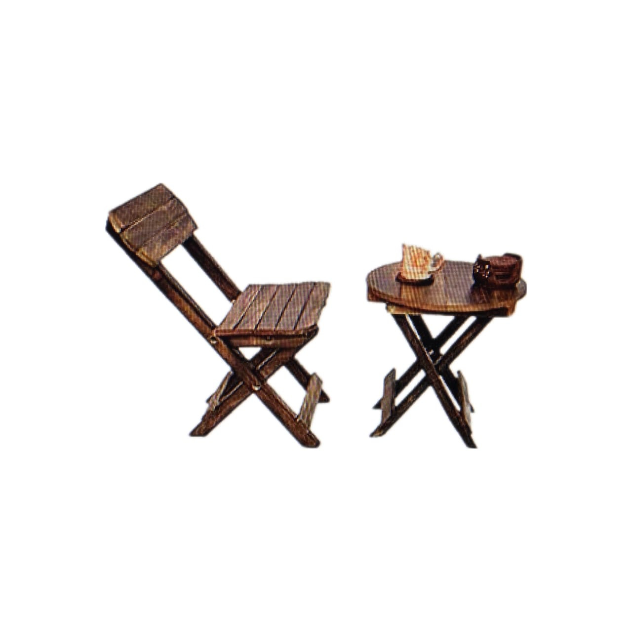 Foldable Cofee table and Chair Antique look