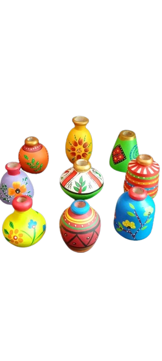 VaranasiVibrance: Handcrafted Wooden Lacquerware Pots