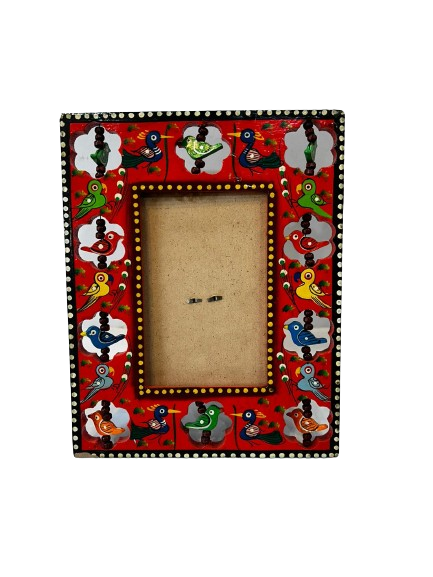 "Handcrafted 8x9.5 Inch Wooden Photo Frame - Traditional Artisanal Design from Varanasi"