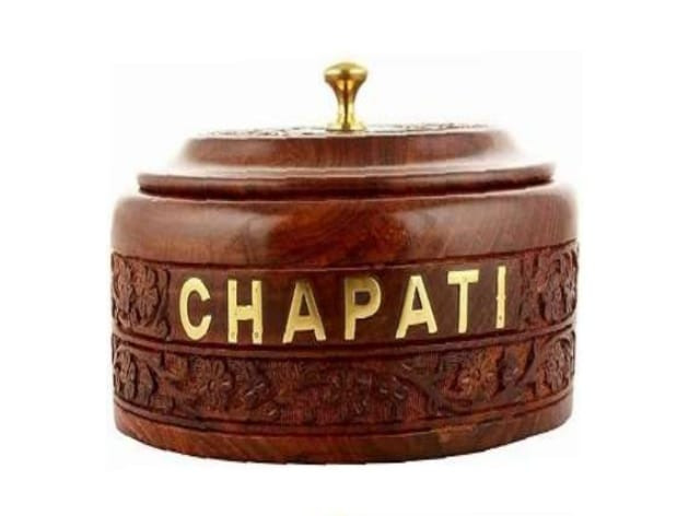 Chapati box with Brass Inlay-Medium