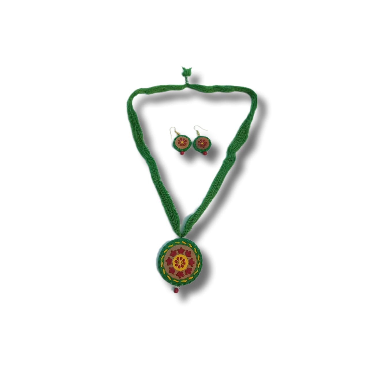 Green Handicraft Jewelry for Women Wooden Bamboo Crafted & Hand Painted Jewellery Set for Women & Girls