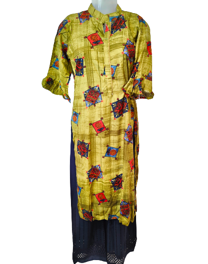 women straight printed kurta