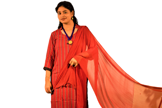 MVS Cotton stripes Red Kurti set: Kurti & Pant with matching dupatta(SM003B)